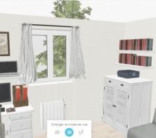 Bureau télétravail 3D reálisé sur HomeByMe