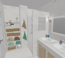 Salle d'eau 3D réalisée sur HomeByMe