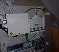 Boitier DTI la fibre optique est raccordée. Ouah
