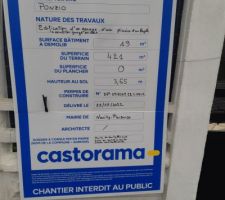 Permis obtenu aujourd'hui en attente de démarrage du chantier