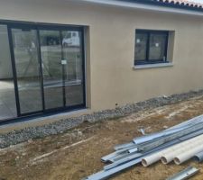 Terrasse en cours et crépis