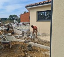 Terrasse en cours et crépis