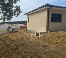 Terrasse en cours et crépis
