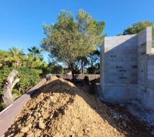 Terrain au nord. Emplacement escalier helicoidal pour accès toit platau niveau 2