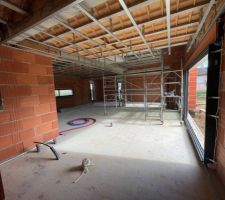 Pose des rails plafond et pose isolant