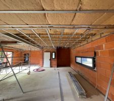 Pose des rails plafond et pose isolant