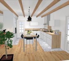 La future cuisine. Finalement,pas de carrelage.