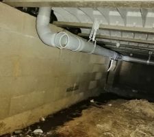 Eaux usées non raccordées au tout-à-l'égout
tout se déverse dans le vide sanitaire