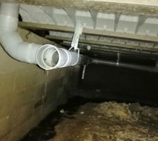 Non-raccordement des eaux usées au tout-à-l'égout.
Tout se vide dans le vide sanitaire