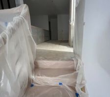 Protection de l?étage avant le ragréage