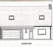 Vue du croquis de face de la maison