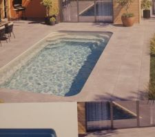 Piscine choisie. 7.70 X 3.80 X fond plat 1.5m. Terrasse bois à fleur