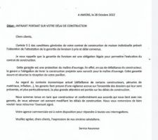 Avenant délai de construction