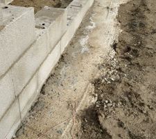 Mise en place du vide sanitaire 120CM (6 rangs de parpaings)