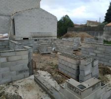 Mise en place du vide sanitaire 120CM (6 rangs de parpaings)