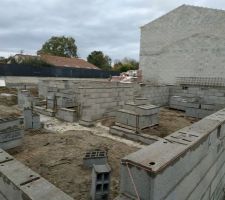 Mise en place du vide sanitaire 120CM (6 rangs de parpaings)
