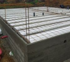 Poutrelles et hourdis en place