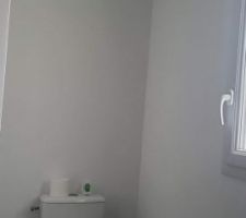 Peinture de la salle de bain avant mise en place des nouveaux meubles