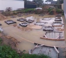 Chantier arrêté le temps que l'étude béton soit mise à jour (alignement, portée)