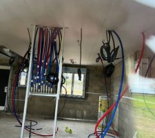 Placo plafond rdc + plomberie / élec.