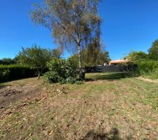 Terrain vu du milieu, l'all&eacute;e pour y acc&eacute;der sera tout en haut &agrave; gauche