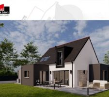 Perspective Sud-ouest de la maison.