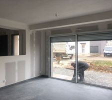 Salle à manger avec la future verrière