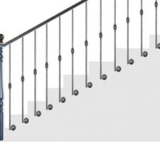 Plan de la rampe d'escalier avec pose à l'anglaise