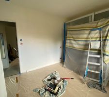 Chambre parentale pendant les travaux