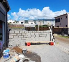 Mur et clôture mitoyen à l'avant de la maison