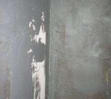 On enduit les murs de la douche