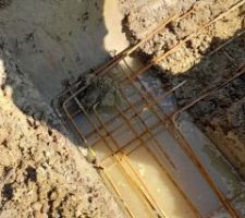 Ferraillage pour coulage des fondations