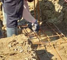 Ferraillage pour coulage des fondations