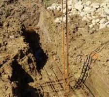 Ferraillage pour coulage des fondations