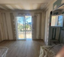 Bandes placo chambre de la grande avec salle d'eau