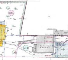 Terrain &agrave; l'origine, repr&eacute;sentant le Lot A et B