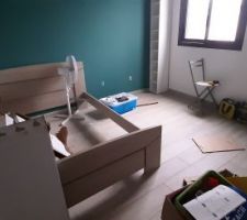 Aménagement de la chambre verte ( R+1).