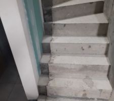 Reprise de l'escalier béton du sous sol