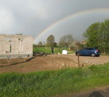 Voilà l'accueil qu'on a reçu à notre arrivée avec ce bel arc en ciel.