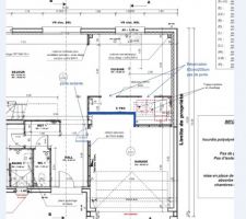 Cloison cellier avanc&eacute;e pour &eacute;largir le garage