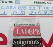 Aujourd'hui dépôt du panneau d'affichage.