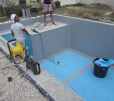 Montage du liner directement dans la piscine