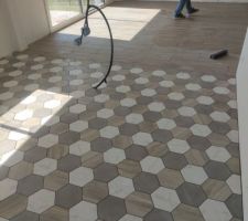 Carrelage salon et cuisine