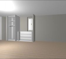 Simulation am&eacute;nagement placard dressing entr&eacute;e