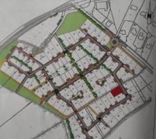 Terrain en rouge sur le plan du lotissement