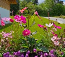 Un des 2 bacs de fleurs pour marquer l'allée du garage