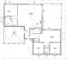 Plan détaillé de la maison en plain-pieds