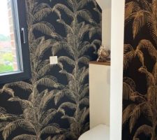 Papier peint pour la salle de bain de l étage