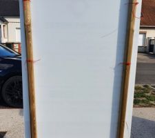 Mise en place d'un nouveau panneau de construction ce jour suite à un incident de vandalisme du précedent.