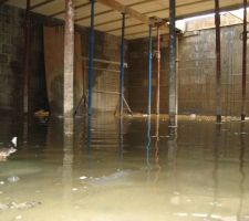 Après les violents orages du juin, inondation au sous-sol.